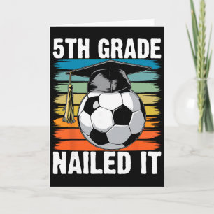 Cartão Tampa de Graduação de Futebol do 5º Ano Cravei