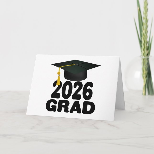 Cartão Tampa de Graduação em Negrito Turma de 2026 Gradua (Frente)