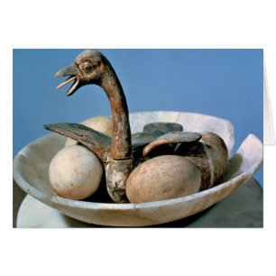 Cartão Tampa de um frasco de alabastro decorado com uma a