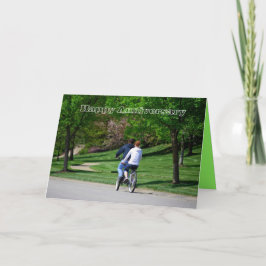 Cartão Tandem Bicycle Happy Anniversary Card