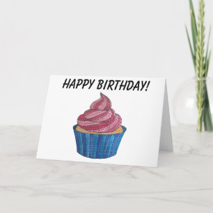 Cartão Tangled Cupcake Birthday Blank Card