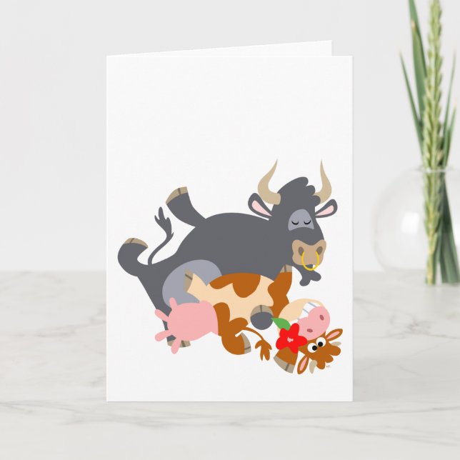 Cartão Tango!! (cartoon bull and cow) Greeting card (Frente)