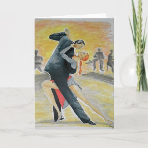 Cartão Tango Dancers Greeting Card -- Original Art