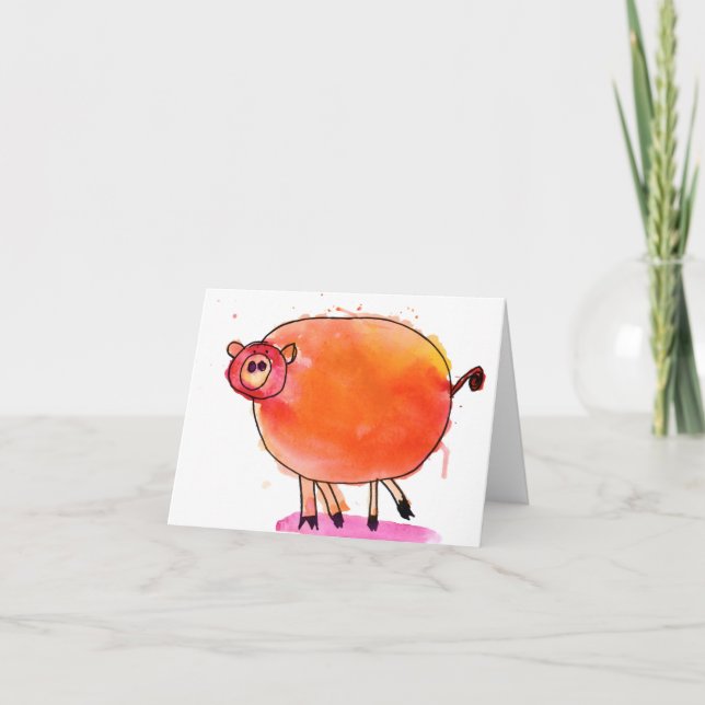 Cartão Tango Pig • Nate Perdue, Age 6 (Frente)