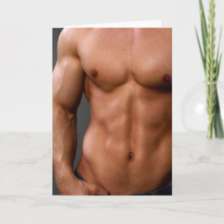 Cartão Tanned and Toned Hot Guy Greetings Card