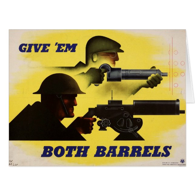 Cartão Tanto os barris como os militares e a indústria, o (Frente horizontal)