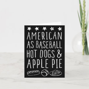 Cartão Tão americano quanto cachorros-quentes e torta de 