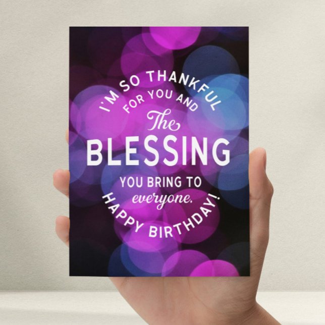 Cartão Tão grato por você e pela bênção que você traz (Criador carregado)