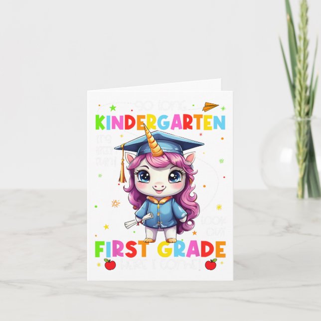 Cartão Tão Longa Graduação No Jardim De Infância No Dia P (Frente)