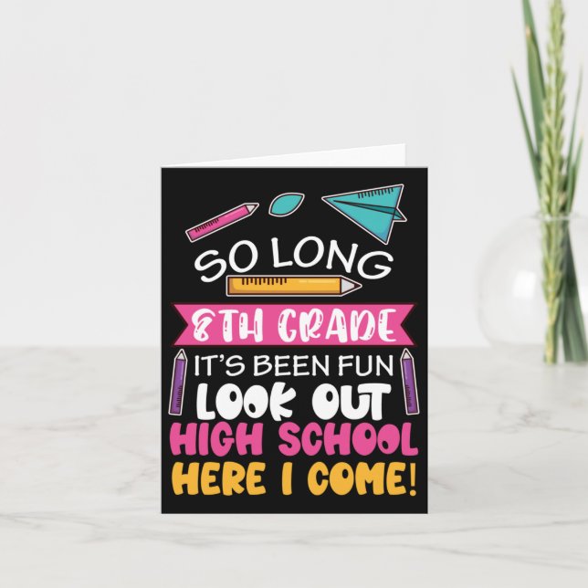 Cartão Tão Longo 8 anos do Segundo grau de Alô no Médio E (Frente)