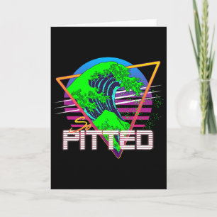 Cartão Tão Pitada Grande Onda de Kanagawa Retrowave Outru