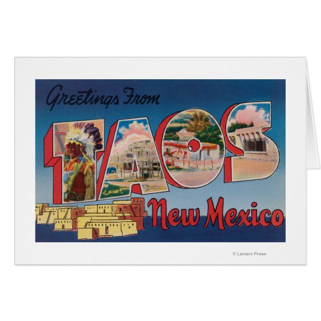 Cartão Taos, Novo MéxicoGrande Letra CenasTaos, NM (Frente Horizontal)