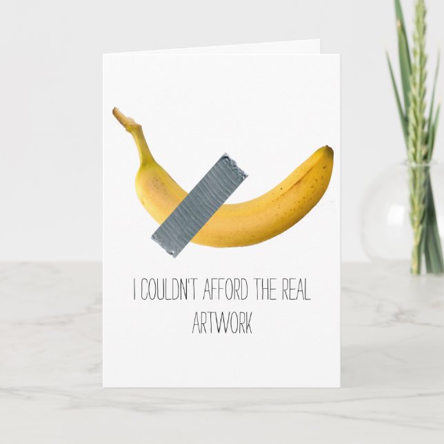 Cartão Taped Banana on a Birthday Card (Frente)