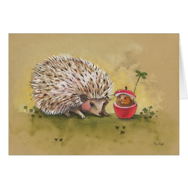 Cartão Tarde afortunada do trevo (Frente Horizontal)