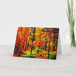 Cartão Tarde do outono - Folhas de saudação de pintura