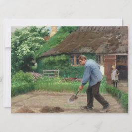 Cartão Tarde do trabalho no jardim (por H.A. Brendekilde)
