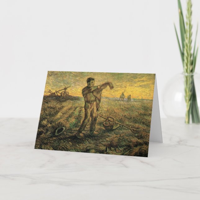 Cartão Tarde - Fim do Dia de Vincent van Gogh (Frente)