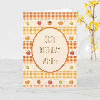 Cartão Tarjeta de felicitación de cumpleaños en otoño,