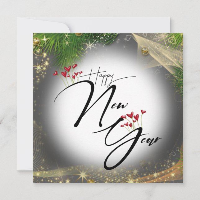 Cartão Tarjeta de felicitación plana con corazones (Frente)