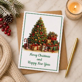 Cartão Tarjeta de Navidad con imagen de árbol de Navidad