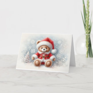 Cartão Tarjeta de Navidad con imagen de osito de Navidad