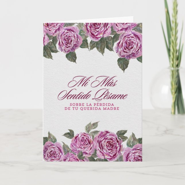Cartão Tarjeta de Pémesma por la Pérdida de una Madre (Frente)