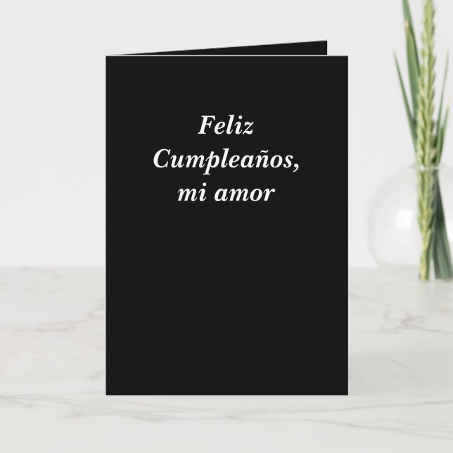 Cartão Tarjeta - Feliz Cumpleaños, mi amor (Frente)