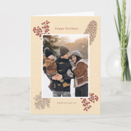 Cartão Tarjeta festiva baya rama navidad invierno vintage