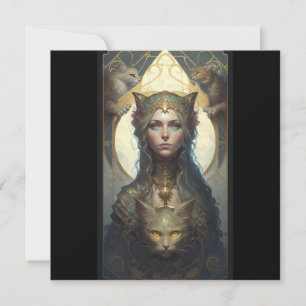 Cartão tarot da deusa do gato