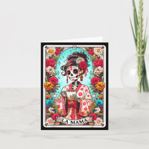 Cartão tarot da mamãe engraçada esqueleto mexicano