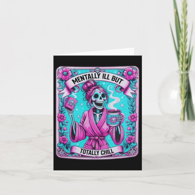 Cartão Tarot De Café Skeleton Mentalmente Doente M (Frente)