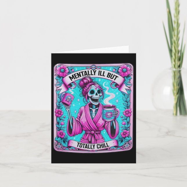Cartão Tarot De Café Skeleton Mentalmente Doente M (Frente)
