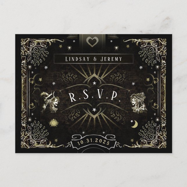 Cartão Tarot do Halloween Correspondente a PostCar (Frente)