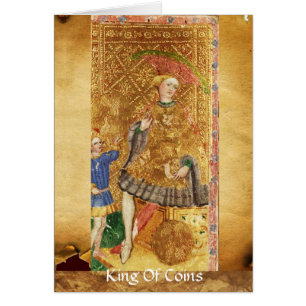CARTÃO TAROT RENAISSANCE ANTIGO/REI E RAINHA DE MOEDAS
