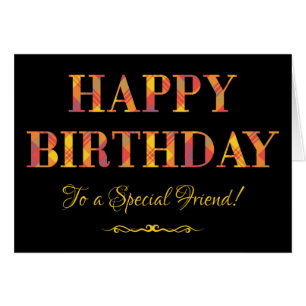 Cartão Tartan amarelo no aniversário preto para o amigo