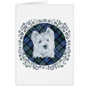 Cartão Tartan Black Watch Westie