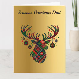 Cartão Tartan de Natal Veado Personalizado