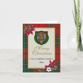 Cartão Tartan e Brasão do Clã Escocês Cumming