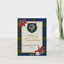Cartão Tartan e Brasão do Clã Escocês Edmonstone