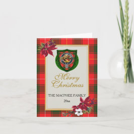 Cartão Tartan e Brasão do Clã Escocês MacPhee
