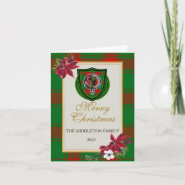 Cartão Tartan e Brasão do Clã Escocês Middleton