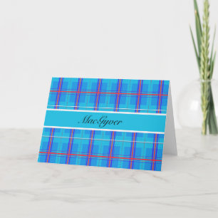 Cartão Tartan Escocês Clássico Vermelho e Azul, personali