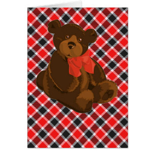 Cartão Tartan Vermelho E Preto