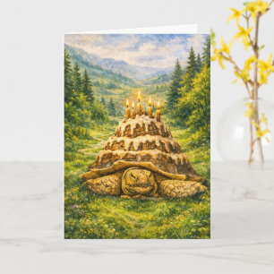 Cartão Tartar de Aniversário Florestal Sulcata Tortoise A