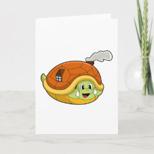 Cartão Tartaruga com Casca como Casa