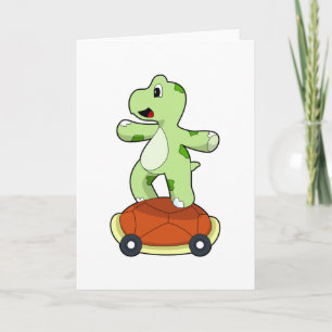 Cartão Tartaruga com Casca como Skate