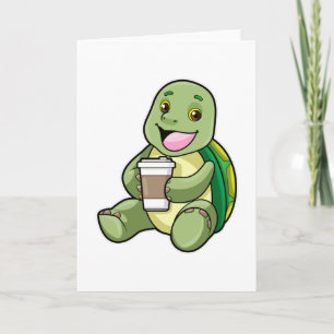 Cartão Tartaruga com Casco & Café para levar