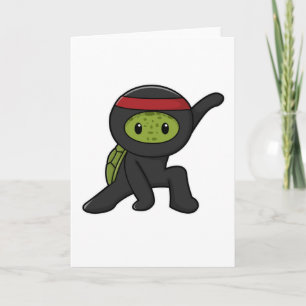 Cartão Tartaruga com Casco como Ninja