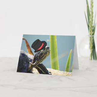 Cartão Tartaruga com Vazio Monocle e Top Hat