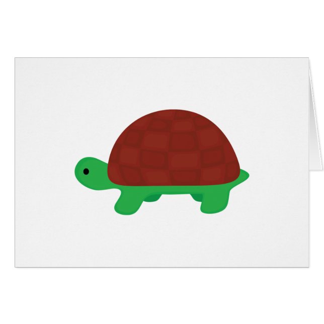 Cartão tartaruga de bebê fofa (Frente horizontal)